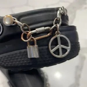 CROCS | Shoes | Crocs Black With Peace Chime And Lock Mens 6 